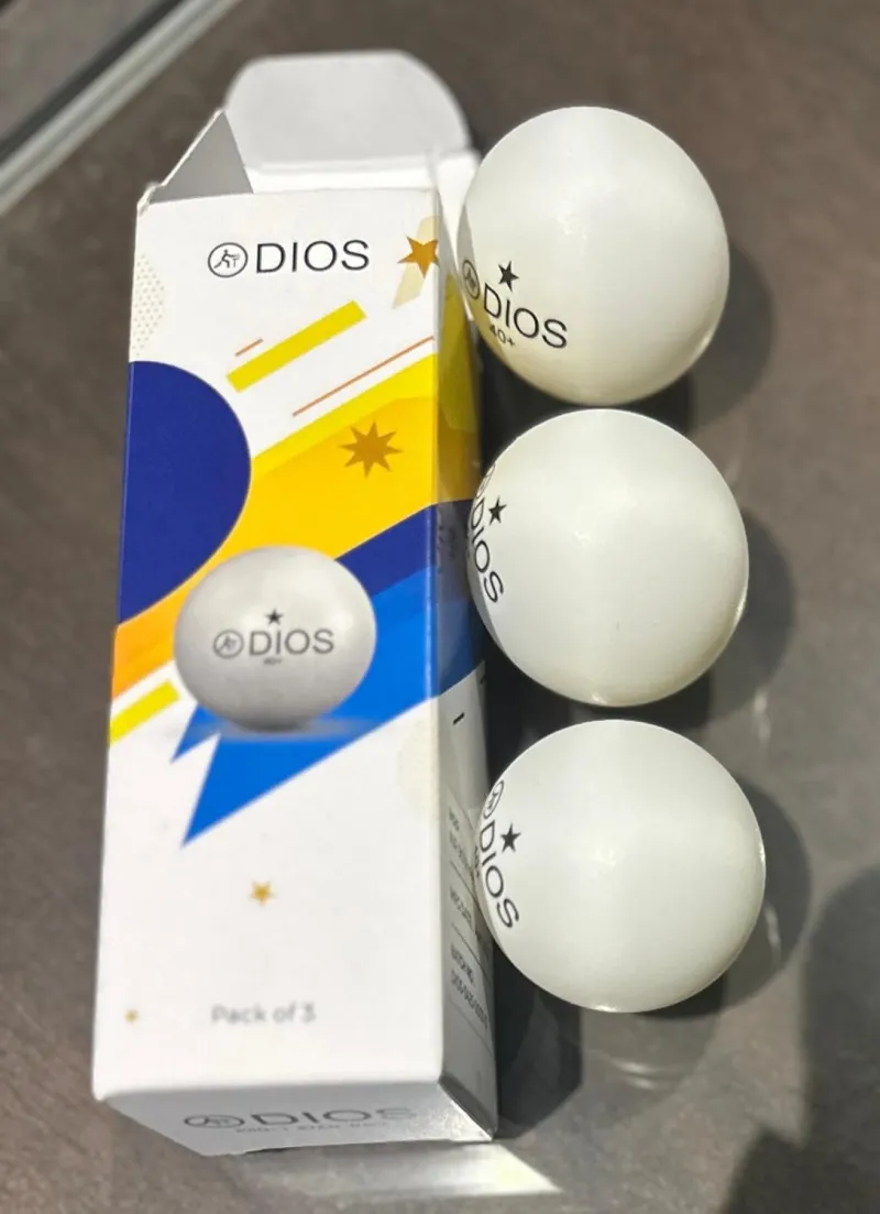 Dios High Performance 1 Star White Table Tennis (T.T) | Advanced 40+mm Ping Pong Balls for Training, Tournaments Play (Pack of 3)