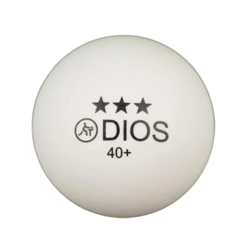 Dios 3 Star Table Tennis Balls | 40+ MM ABS | White | Pack of 6