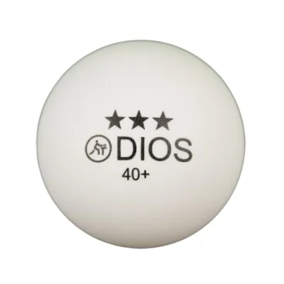 Dios 3 Star Table Tennis Balls | 40+ MM ABS | White | Pack of 6 - image 1