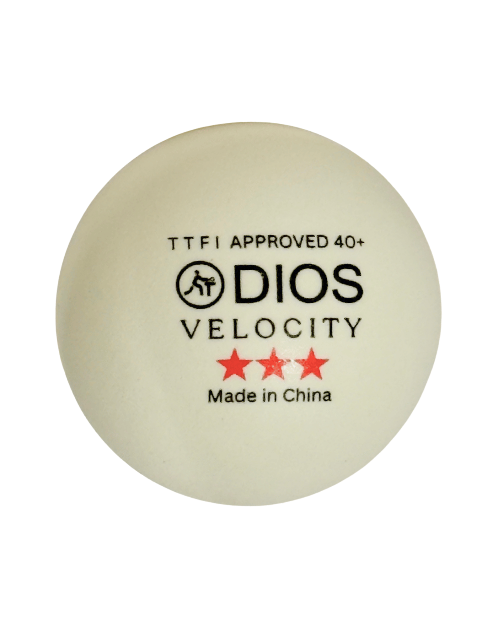 Dios Velocity 3 Star Table Tennis Balls | TTFI Approved | 40+ MM ABS | White | Pack of 6 - image 1