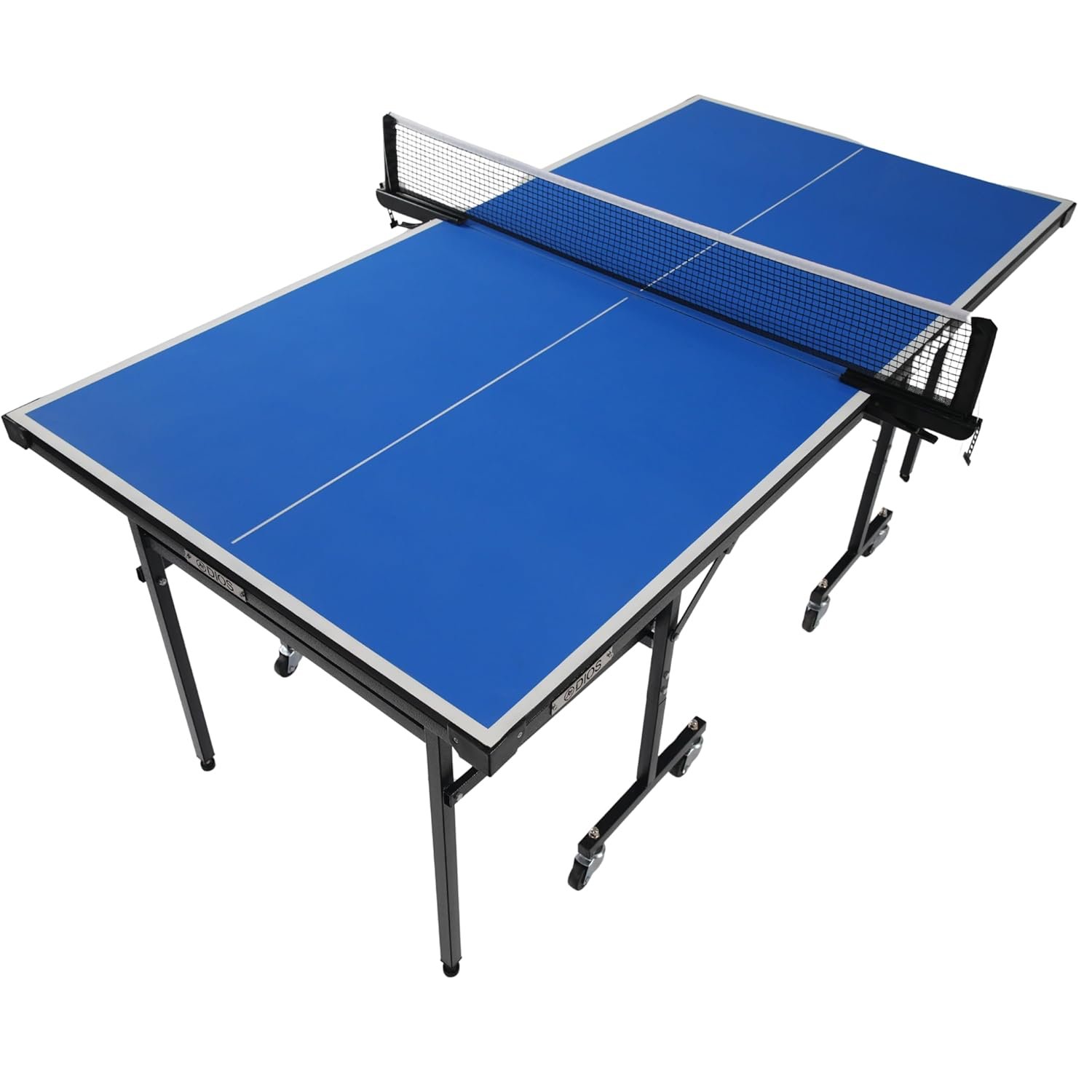 Dios Mini Wood Table Tennis Table (6x3 ft) with Wheels | Laminated 15 mm Top | Foldable Indoor TT Table | Incl. 2 TT Rackets & Balls | For Home, Office, Club - image 1