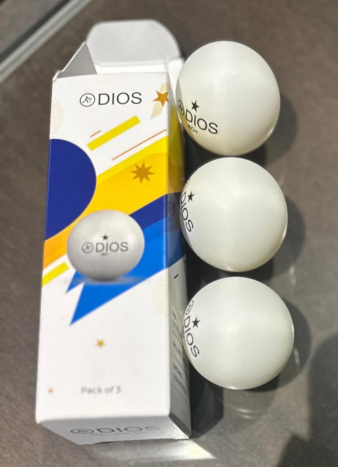 Dios High Performance 1 Star White Table Tennis (T.T) | Advanced 40+mm Ping Pong Balls for Training, Tournaments Play (Pack of 3) - image 1