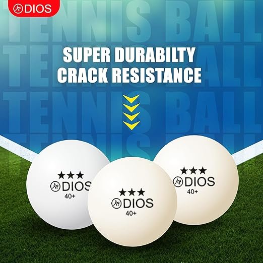 Dios 40+ 3 Star Table Tennis Balls | High-Performance ABS Balls for Professional Match & Training | Seamless Durable TT Balls | White | Pack of 6 - image 3