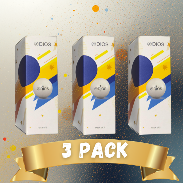 Dios High Performance 1 Star White Table Tennis (T.T) | Advanced 40+mm Ping Pong Balls for Training, Tournaments Play (Pack of 3)